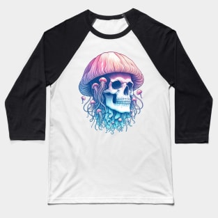 Pastel Goth Skull Jellyfish Baseball T-Shirt